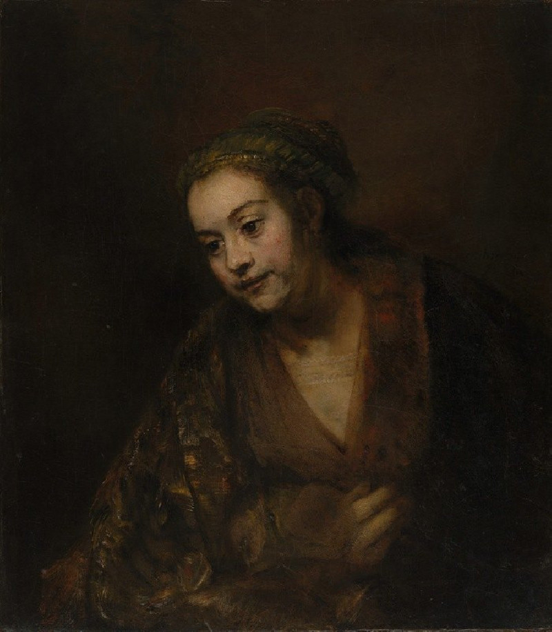 Hendrickje Stoffels (1626–1663) (mid-1650s) reproduction of painting by Rembrandt van Rijn. ALL GICLEE PRINTS