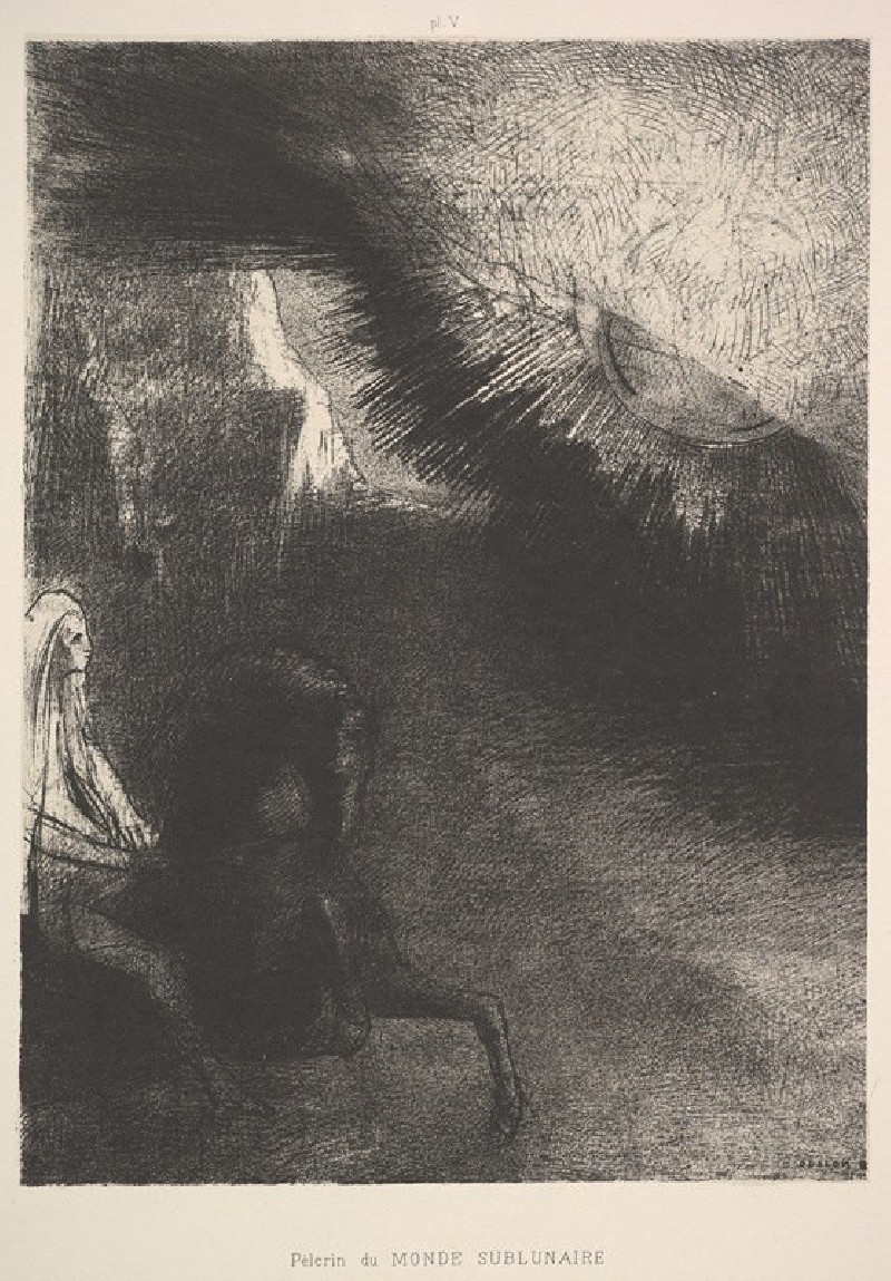 Pilgrim from a sublunar world (1891) reproduction of painting by Odilon Redon. ALL GICLEE PRINTS