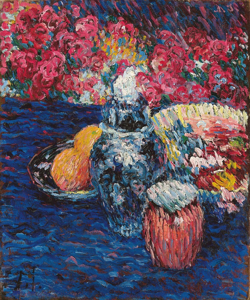 Alexej von Jawlensky reprodukcija Stilleben mit Blumen und Früchten (Circa 1905), VISOS REPRODUKCIJOS , paveikslai, reprodukc...