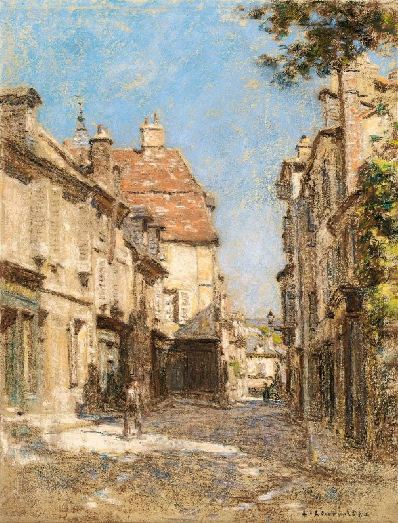 Street Presumed In Bourges (1919) reproduction of painting by Léon Augustin Lhermitte. ALL GICLEE PRINTS