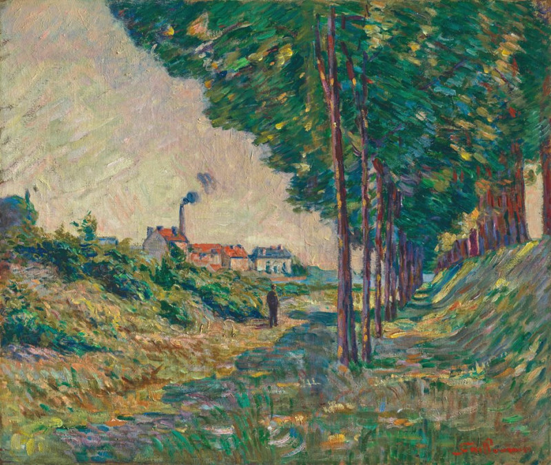 Le chemin de halage à Charenton, Ile de France (1885) reproduction of painting by Armand Guillaumin. ALL GICLEE PRINTS