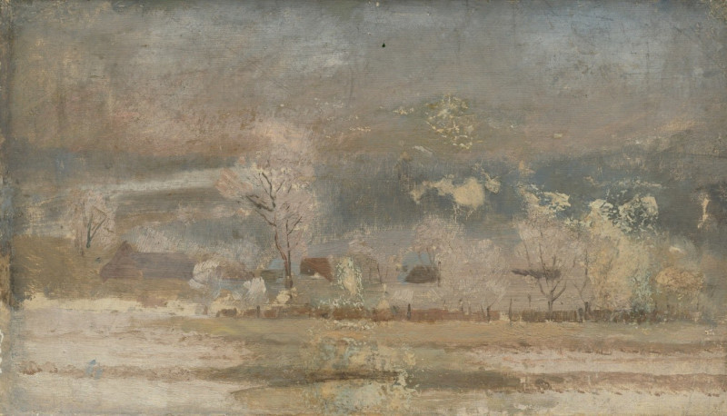 Winter Landscape (1900–1910) reproduction of painting by Ferdinand Katona. ALL GICLEE PRINTS