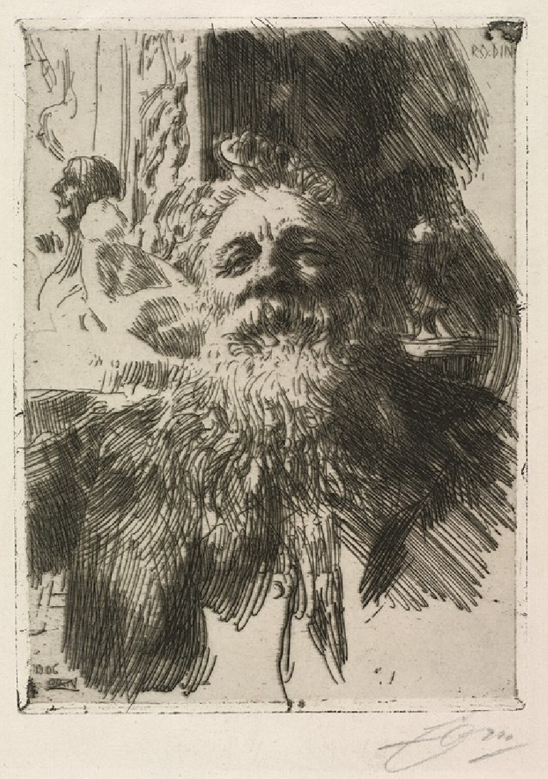 Auguste Rodin (1906) reproduction of painting by Anders Zorn. ALL GICLEE PRINTS