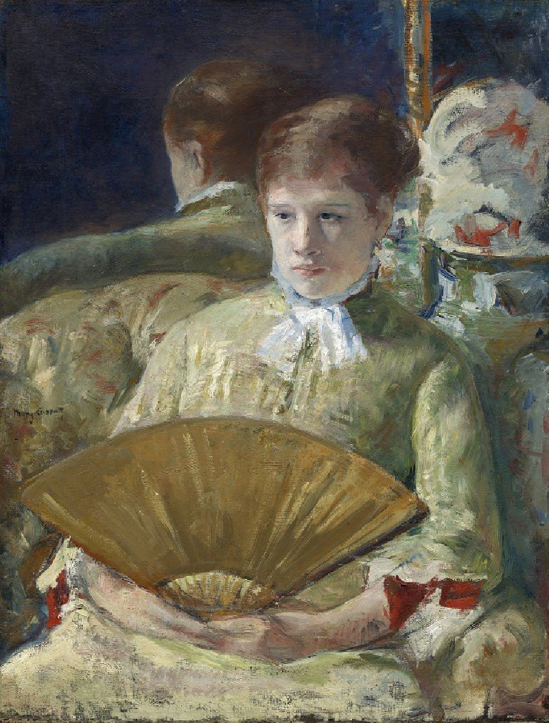 Woman with a Fan (c. 1878-1879) reproduction of painting by Mary Cassatt. ALL GICLEE PRINTS