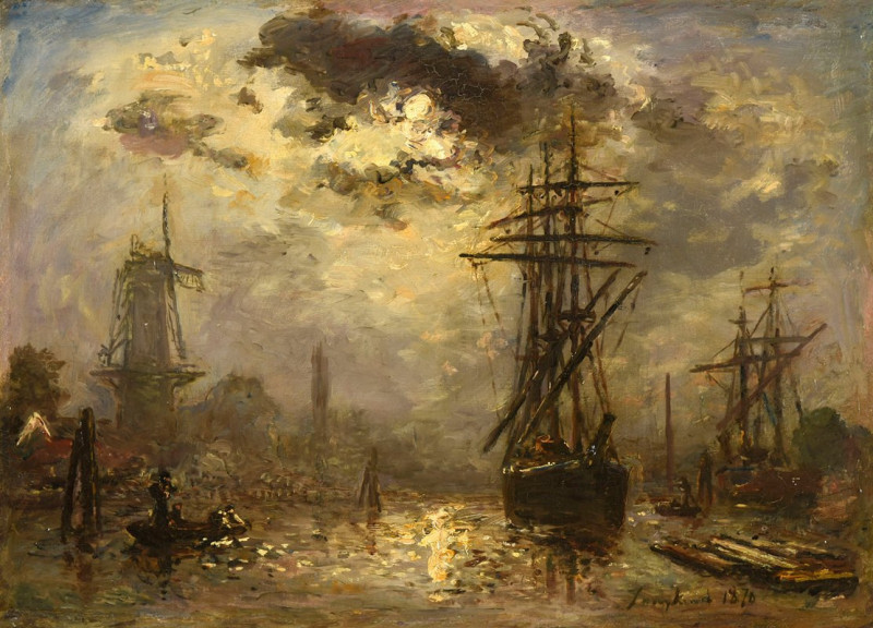 Les moulins de Rotterdam (1870) reproduction of painting by Johan Barthold Jongkind. ALL GICLEE PRINTS