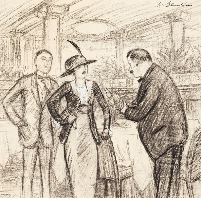 Couple at a Café reproduction of painting by William James Glackens. ALL GICLEE PRINTS