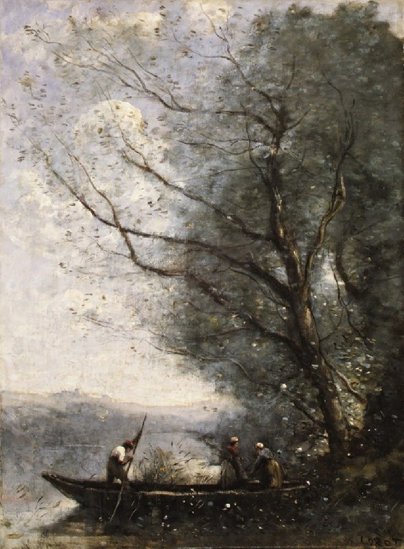 The Ferryman (ca. 1865) reproduction of painting by Jean-Baptiste-Camille Corot. ALL GICLEE PRINTS