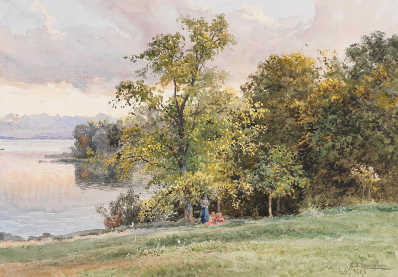 Landschaft am Starnberger See (1890) reproduction of painting by Edward Theodore Compton. ALL GICLEE PRINTS