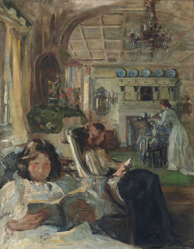 The Drawing Room (circa 1900) reproduction of painting by James Jebusa Shannon. ALL GICLEE PRINTS