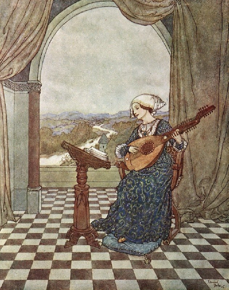 The Wind’s Tale Pl 1 (1911) reproduction of painting by Edmund Dulac. ALL GICLEE PRINTS