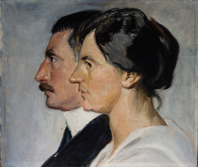 King Christian X and Queen Alexandrine of Denmark (1915) reproduction of painting by Michael Ancher. ALL GICLEE PRINTS