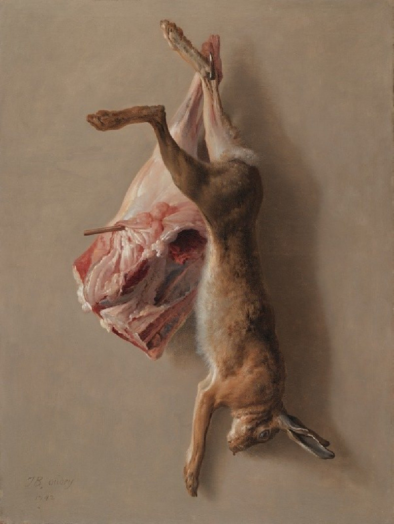 A Hare and a Leg of Lamb (1742) reproduction of painting by Jean-Baptiste Oudry. ALL GICLEE PRINTS