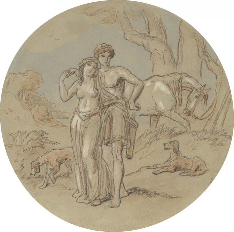 Venus and Adonis pl13 reproduction of painting by Hablot Knight Browne. ALL GICLEE PRINTS