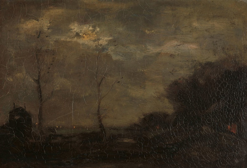 Vaart bij maanlicht (1882) reproduction of painting by Jacob Maris. ALL GICLEE PRINTS