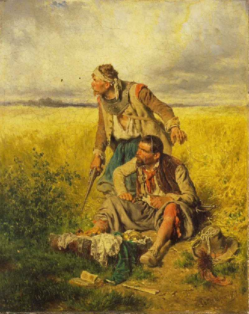 August von Pettenkofen reprodukcija Robbers in a Cornfield (1852), VISOS REPRODUKCIJOS , paveikslai, reprodukcijos internetu