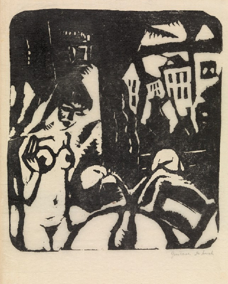 Interior with Nude (1920) reproduction of painting by Gustave De Smet. Nude