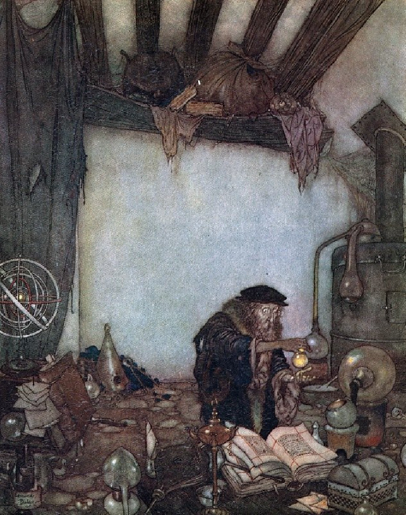 The Wind’s Tale Pl 3 (1911) reproduction of painting by Edmund Dulac. ALL GICLEE PRINTS