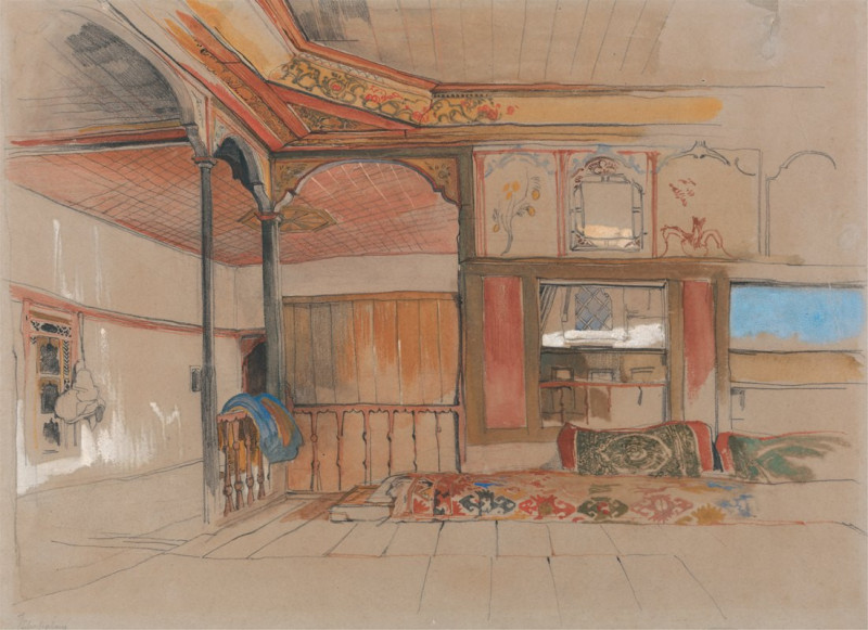 John Frederick Lewis reprodukcija Interior of an Eastern House (between 1840 and 1851), VISOS REPRODUKCIJOS , paveikslai, rep...