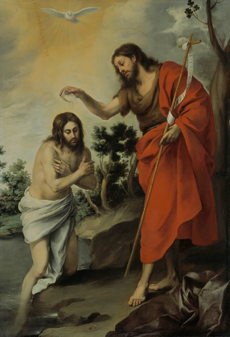 The Baptism of Christ (1655) reproduction of painting by Bartolomé Estebán Murillo. ALL GICLEE PRINTS