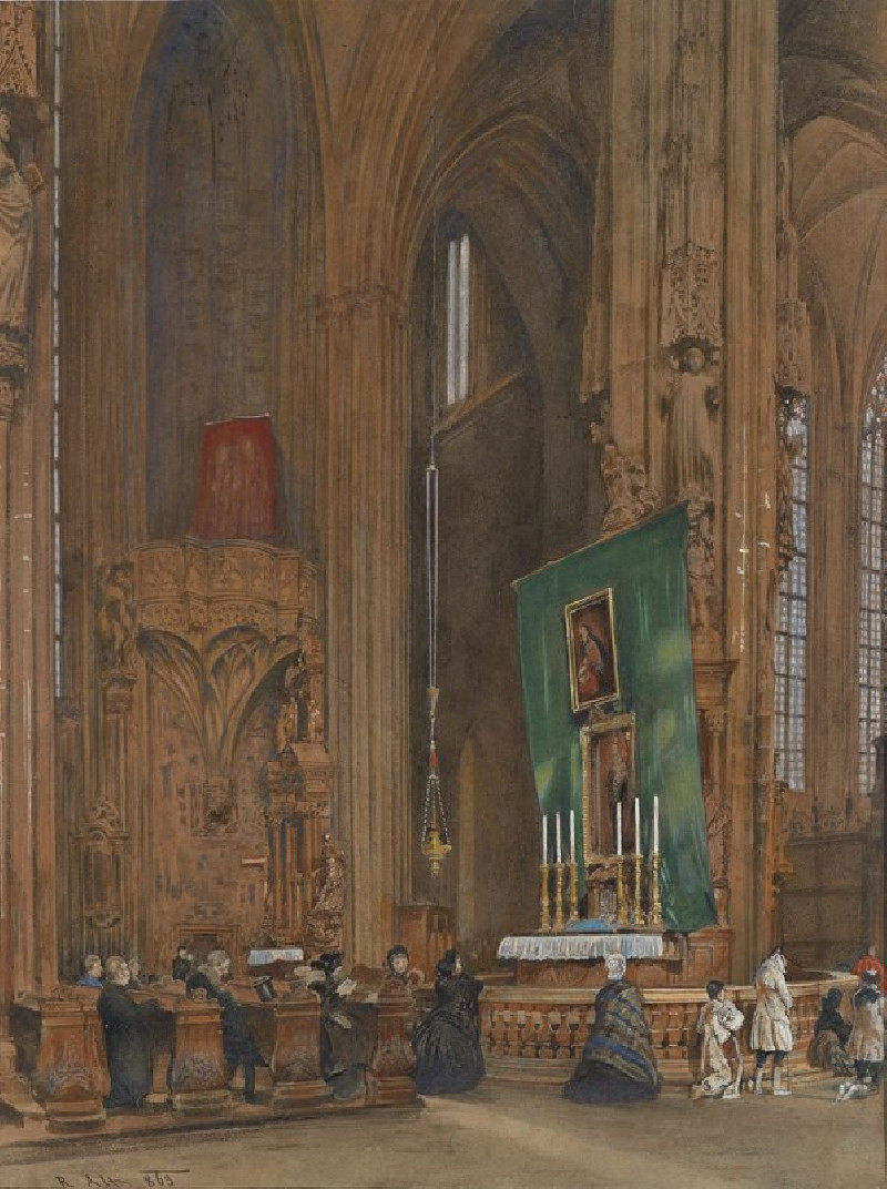 Inneres der Stephanskirche (1863) reproduction of painting by Rudolf von Alt. ALL GICLEE PRINTS