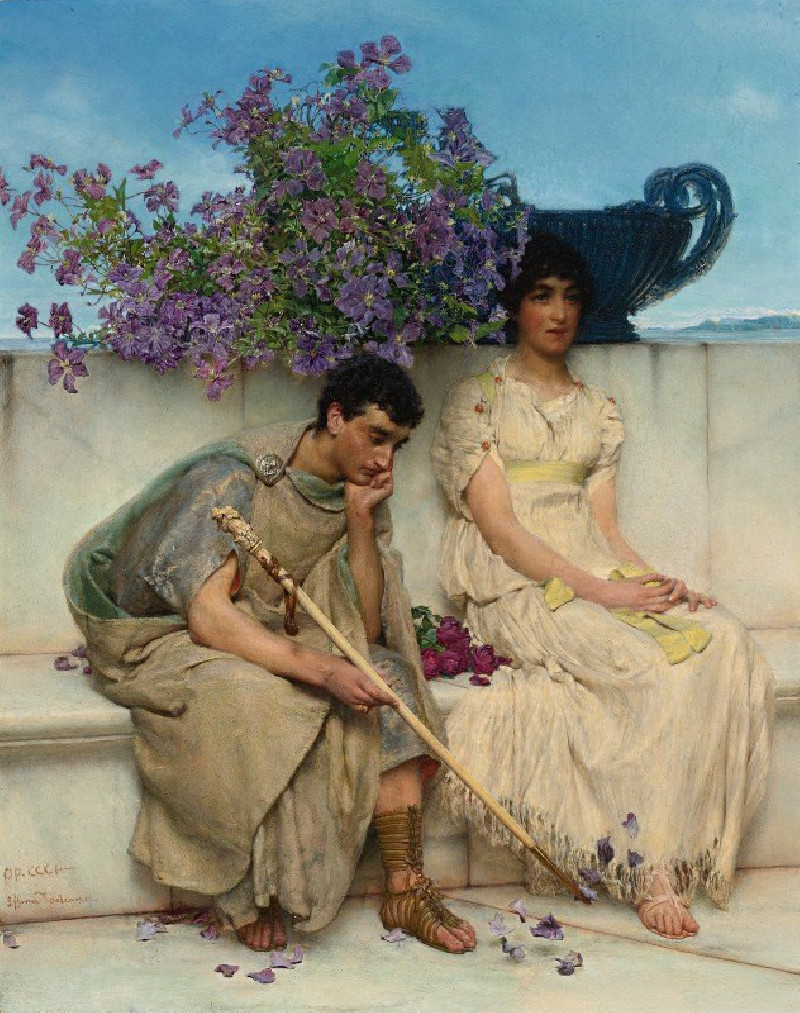 An Eloquent Silence reproduction of painting by Lawrence Alma-Tadema. ALL GICLEE PRINTS