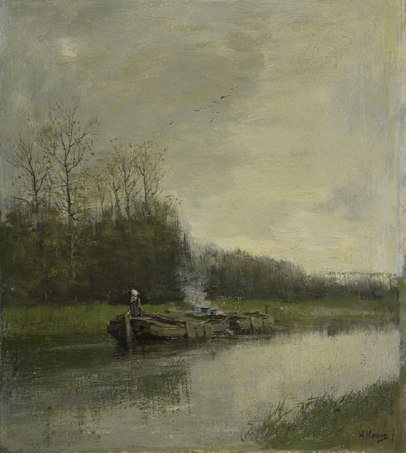 Trekvaart (c. 1860 - c. 1888) reproduction of painting by Anton Mauve. ALL GICLEE PRINTS