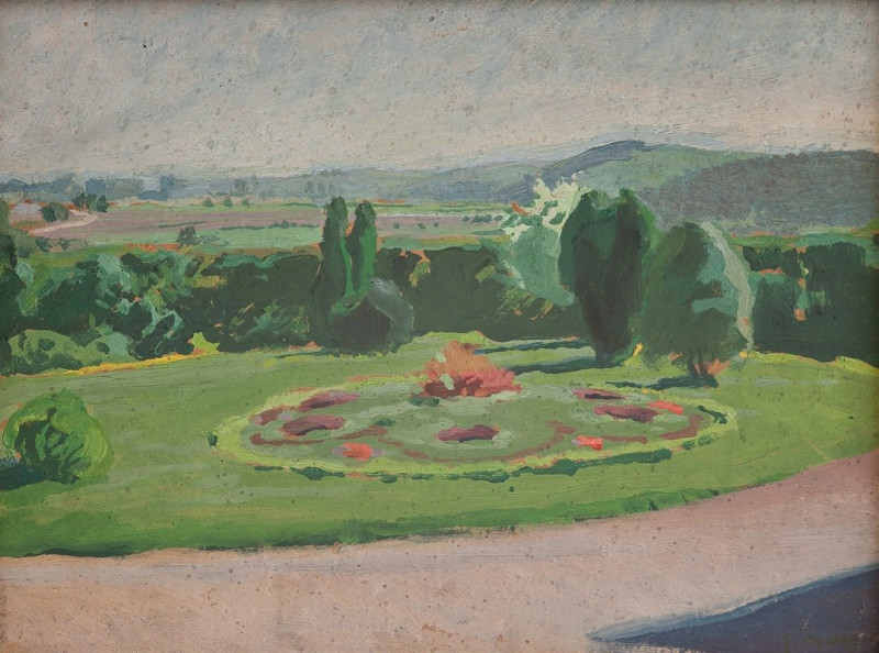 Józef Mehoffer reprodukcija Flower-Bed in Front of the Manor (1910), VISOS REPRODUKCIJOS , paveikslai, reprodukcijos internetu