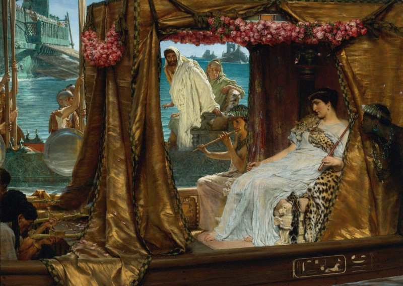 The Meeting Of Antony And Cleopatra: 41 Bc reproduction of painting by Lawrence Alma-Tadema. ALL GICLEE PRINTS