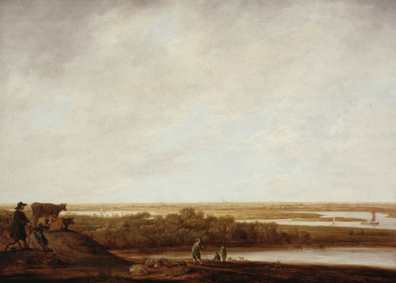 Panoramic Landscape with Shepherds (1640–45) reproduction of painting by Aelbert Cuyp. ALL GICLEE PRINTS