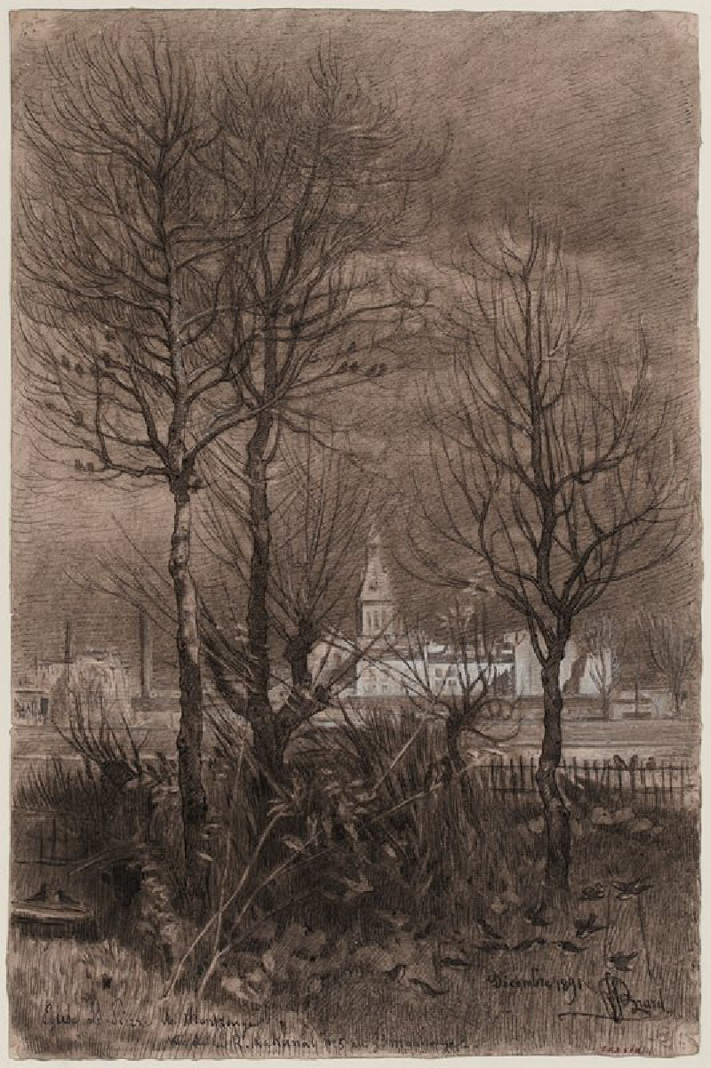 Vue de l’église Saint-Pierre de Montrouge prise du Grand-Montrouge (1891) reproduction of painting by Félix Brard. ALL GICLEE...