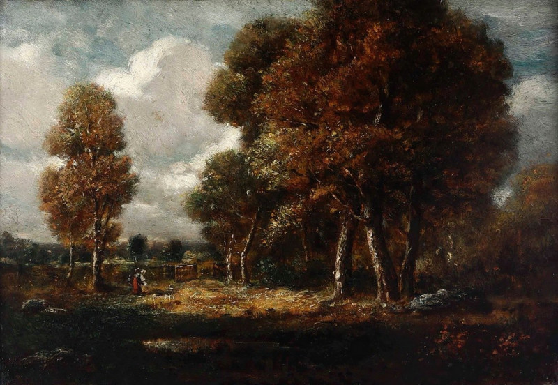 Landscape with Figures reproduction of painting by Théodore Rousseau. ALL GICLEE PRINTS