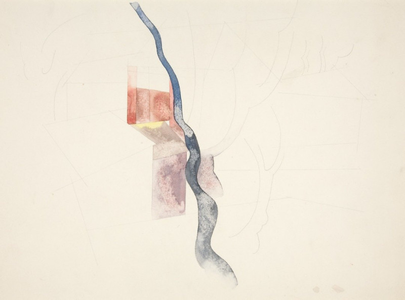 Tree Abstraction (probably study for Red Chimneys, 1918) (ca. 1918) reproduction of painting by Charles Demuth. ALL GICLEE PR...