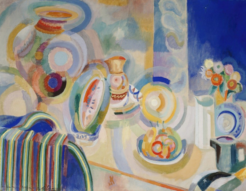 Portuguese Still Life  (1916) reproduction of painting by Robert Delaunay. Still-life