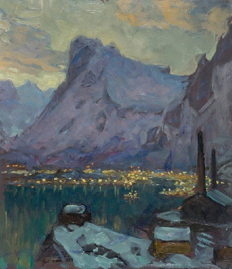 Anna Boberg reprodukcija Svolvaer Harbour at the Height of the Fishing Season. Study from Lofoten (1934), VISOS REPRODUKCIJOS...