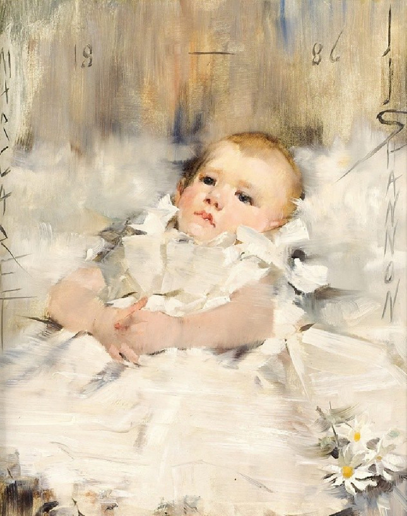 Baby in a Ruffled Dress (1886) reproduction of painting by James Jebusa Shannon. ALL GICLEE PRINTS