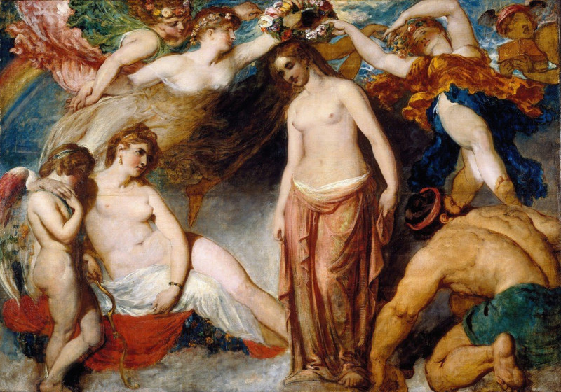 Pandora Crowned By The Seasons (1824) reproduction of painting by William Etty. ALL GICLEE PRINTS