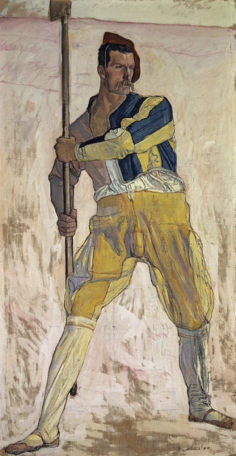 Warrior with halberd (1898) reproduction of painting by Ferdinand Hodler. ALL GICLEE PRINTS