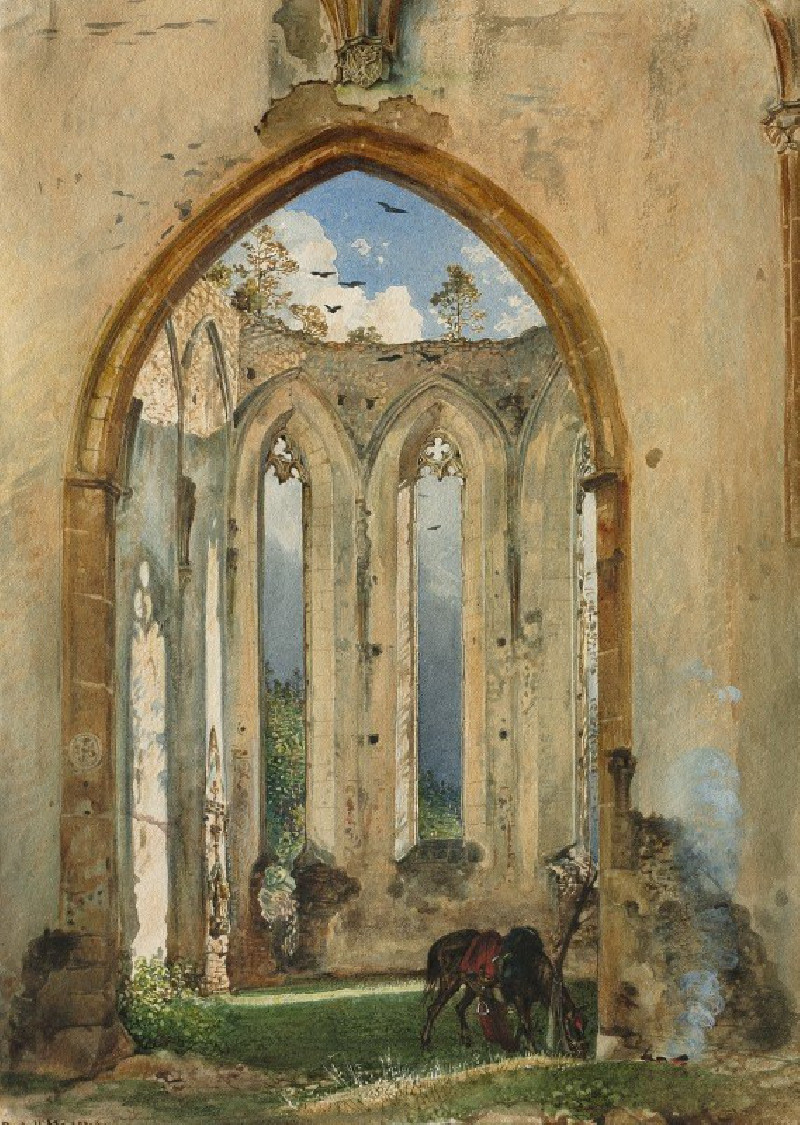 Ruin of a Church (1849) reproduction of painting by Rudolf von Alt. ALL GICLEE PRINTS