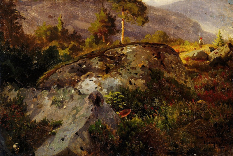 Landscape Study from Vågå (1846) reproduction of painting by Hans Gude. ALL GICLEE PRINTS