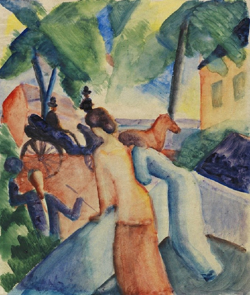 Begrüssung (Thunersee) (1913) reproduction of painting by August Macke. ALL GICLEE PRINTS