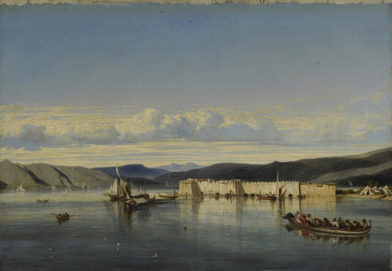 Alexandre-Gabriel Decamps reprodukcija The Anchorage of Smyrna (c. 1847), VISOS REPRODUKCIJOS , paveikslai, reprodukcijos int...