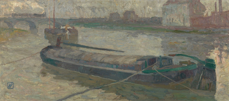 Gustave De Smet reprodukcija View of the Stropbrug in Ghent (1906-1907), VISOS REPRODUKCIJOS , paveikslai, reprodukcijos inte...