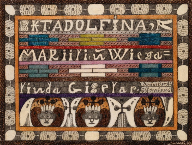 Adolf Wölfli reprodukcija Skt. Adolfina, Mariili, und Wiegalinda Giselar (1920), VISOS REPRODUKCIJOS , paveikslai, reprodukci...