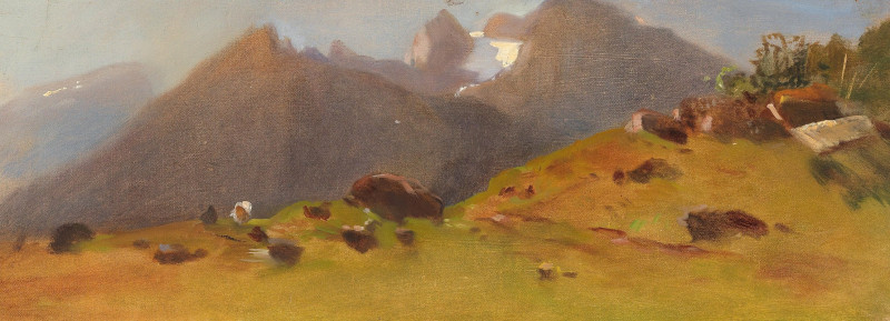 A mountain pasture reproduction of painting by Eugen Jettel. ALL GICLEE PRINTS