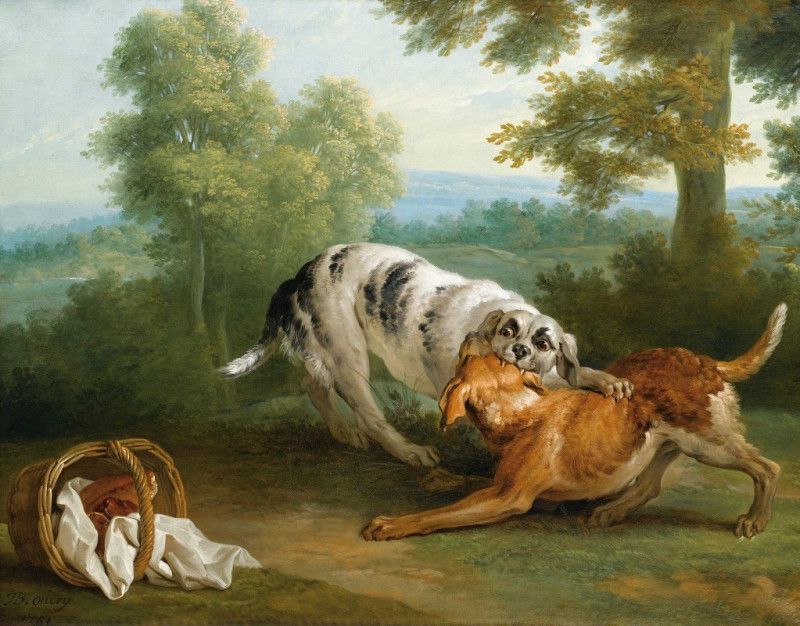 The Dog Carriyng his Dinner To His Master (1751) reproduction of painting by Jean-Baptiste Oudry. ALL GICLEE PRINTS