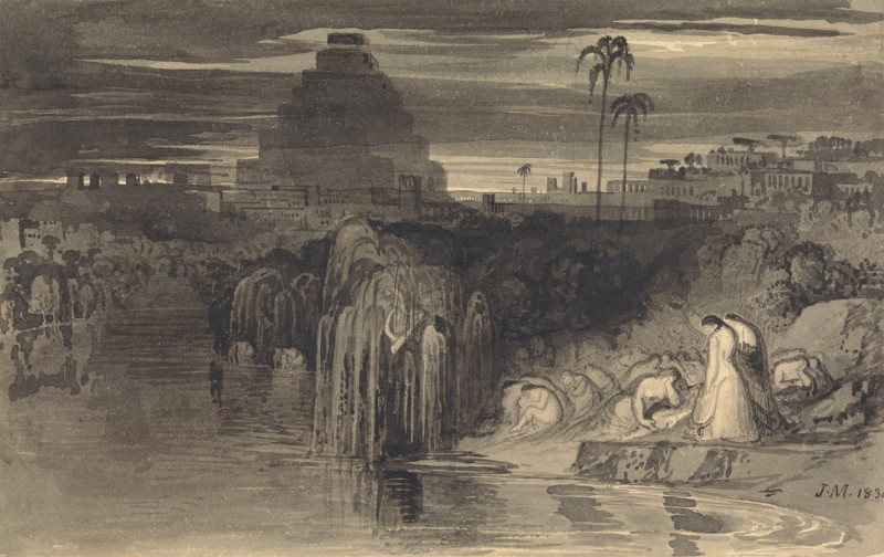 The Daughters of Jerusalem Weeping by the Waters of Babylon (1834) reproduction of painting by John Martin. ALL GICLEE PRINTS