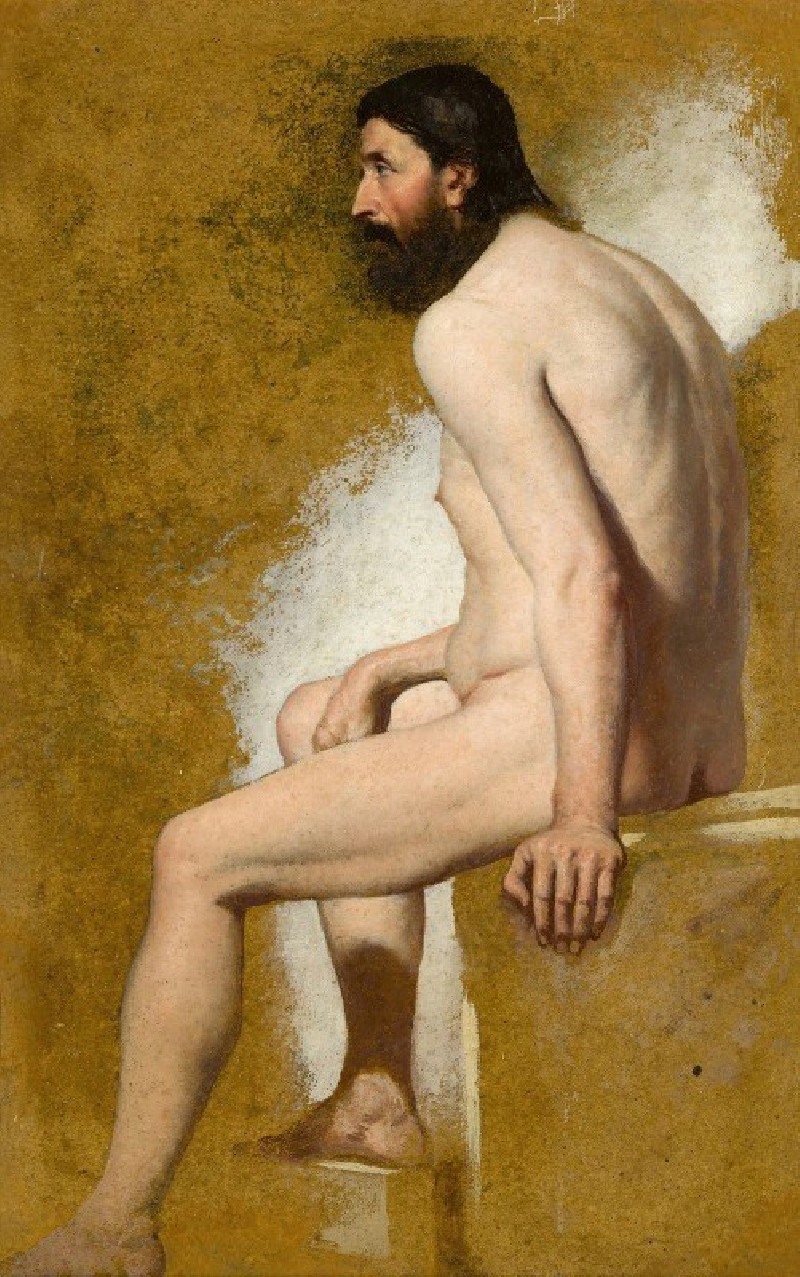 William Etty reprodukcija Study Of A Bearded Male Nude, Aktas , paveikslai, reprodukcijos internetu