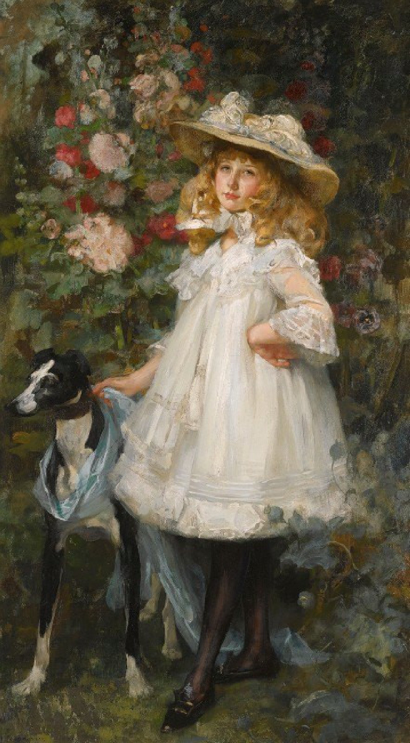 Portrait Of A Girl (1901) reproduction of painting by James Jebusa Shannon. ALL GICLEE PRINTS