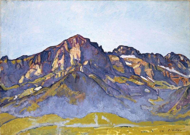 The Dents Blanches At Champéry In The Morning Sun (1916) reproduction of painting by Ferdinand Hodler. ALL GICLEE PRINTS