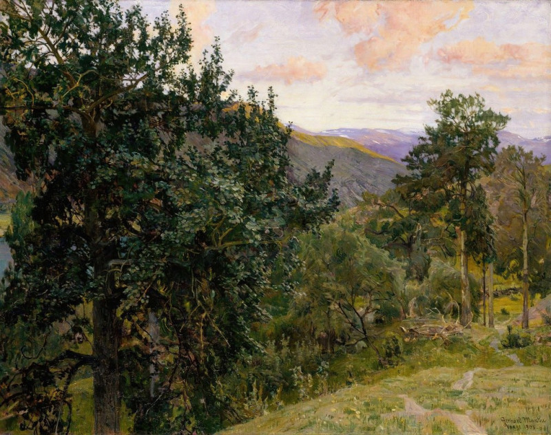 Gerhard Munthe reprodukcija View from Vågå (1905-1906), VISOS REPRODUKCIJOS , paveikslai, reprodukcijos internetu